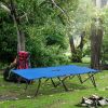 Outsunny 2 Person Folding Camping Cot for Adults, 50" Extra Wide Portable Sleeping Cot with Carry Bag, Elevated Camping Bed, Beach Hiking, Blue