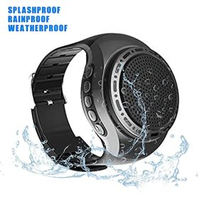 Wearable Waterproof Wireless Portable Bluetooth Speaker Watch; with MP3 Player & FM Radio & Selfie & Ultra Long Standby Time for Running; Hiking; (Color: Black)