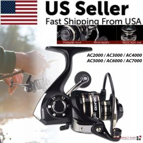 12BB Metal Spinning Fishing Reel 5.2:1 Freshwater Saltwater Left Right Hand Reel (Model: AC2000)