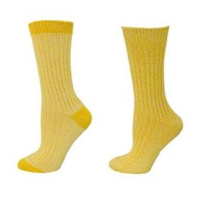 Women's Outdoor Boot Hiking Marled Twisted Cotton 2 Pair Pack Socks (Color: Apricot)