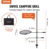 VEVOR Swivel Campfire Grill, Fire Pit Grill Grate over Fire Pits, Heavy Duty Steel Grill Grates, 360�� Adjustable Open Fire Outdoor Cooking Equipment